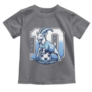 Number Ten The Goat Of Football Fans Toddler T Shirt Soccer Lover Gift TS12 Charcoal Print Your Wear