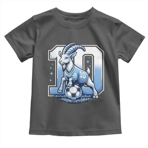 Number Ten The Goat Of Football Fans Toddler T Shirt Soccer Lover Gift TS12 Dark Heather Print Your Wear