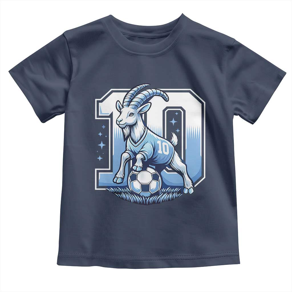 Number Ten The Goat Of Football Fans Toddler T Shirt Soccer Lover Gift TS12 Navy Print Your Wear