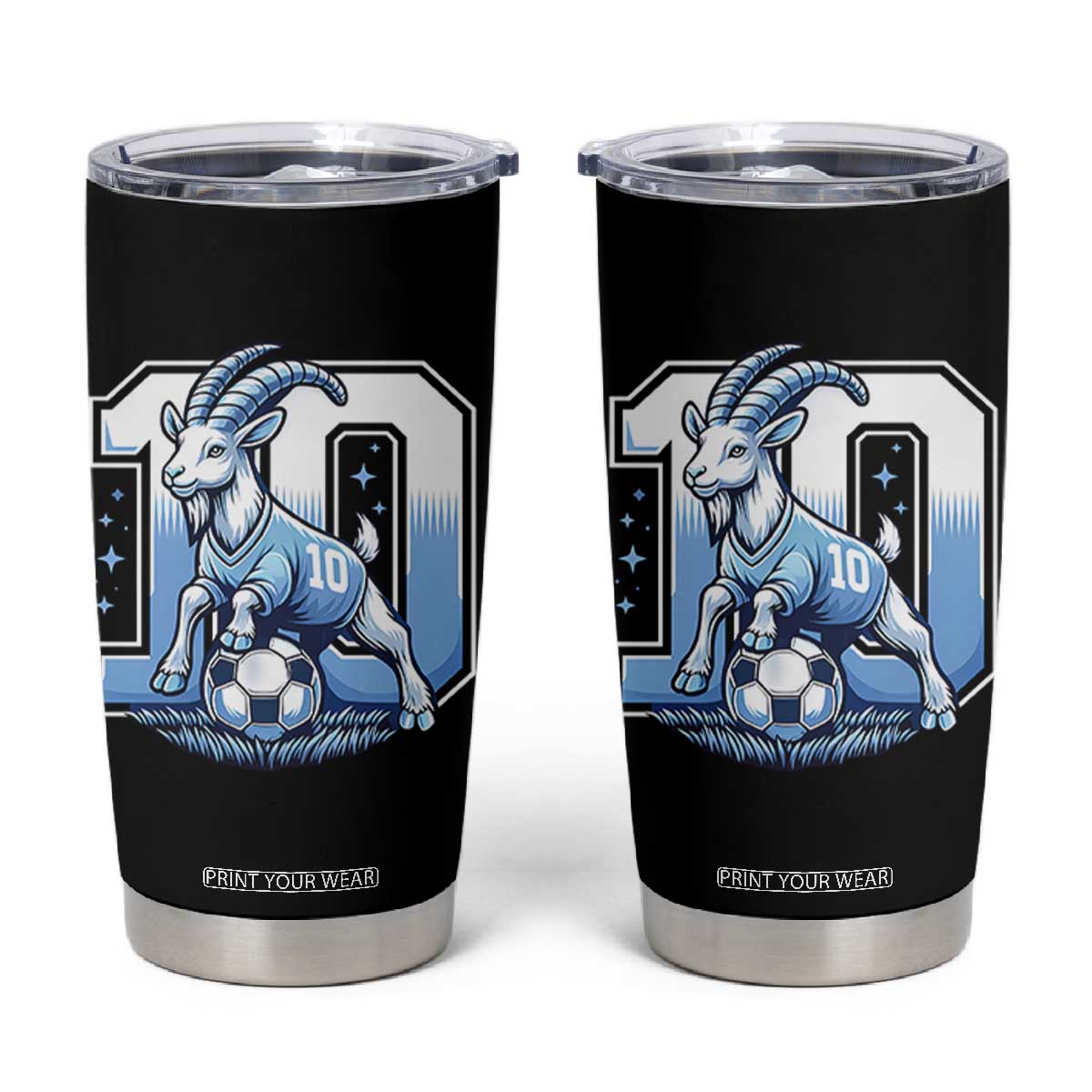 Number Ten The Goat Of Football Fans Tumbler Cup Soccer Lover Gift TS12 Black Print Your Wear