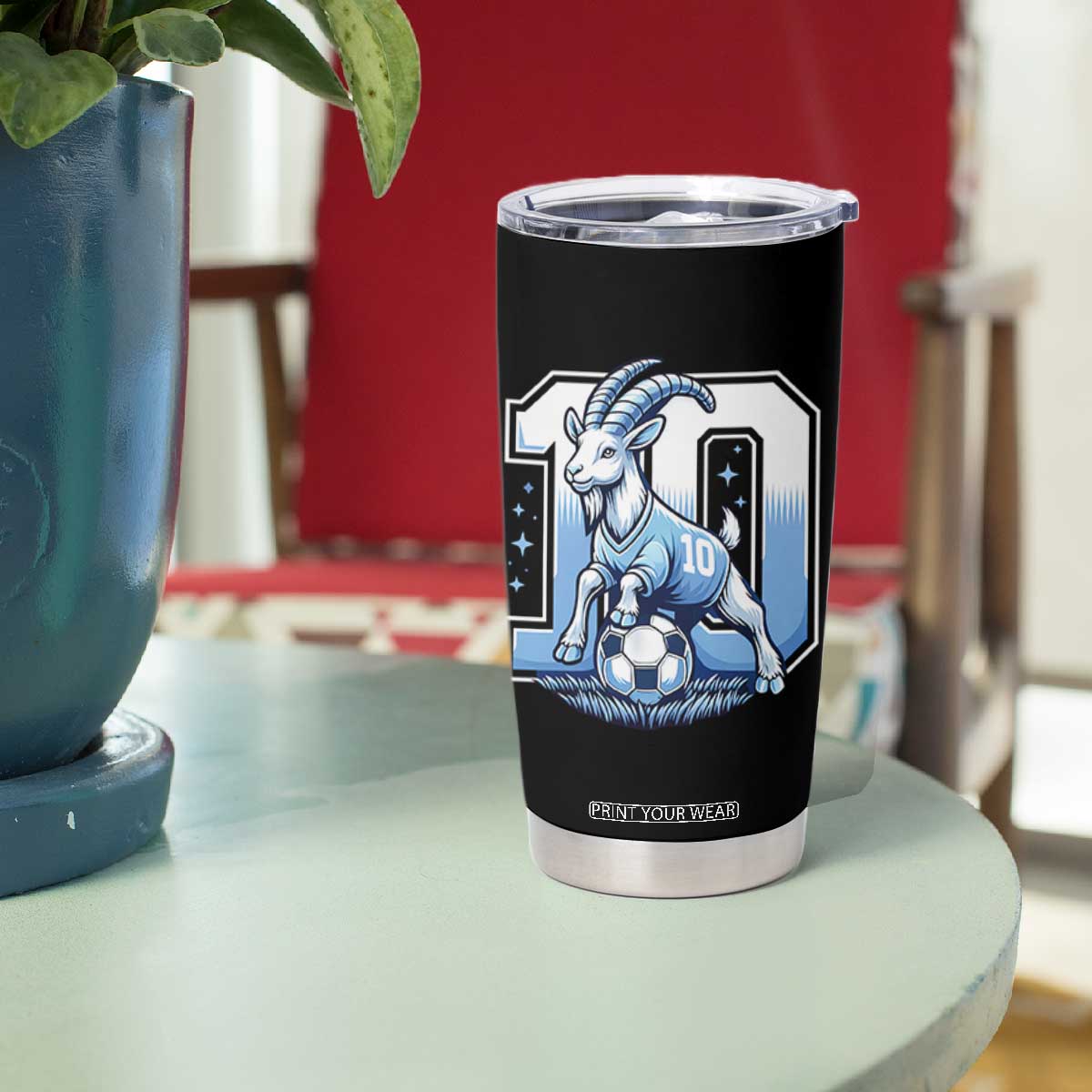 Number Ten The Goat Of Football Fans Tumbler Cup Soccer Lover Gift TS12 Print Your Wear