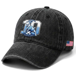 Number Ten The Goat Of Football Fans Washed Cotton Baseball Cap Soccer Lover Gift TS12 Print Your Wear