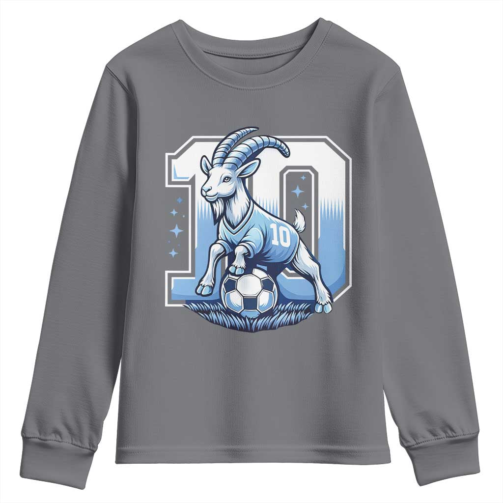 Number Ten The Goat Of Football Fans Youth Sweatshirt Soccer Lover Gift TS12 Charcoal Print Your Wear