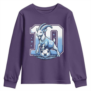 Number Ten The Goat Of Football Fans Youth Sweatshirt Soccer Lover Gift TS12 Purple Print Your Wear