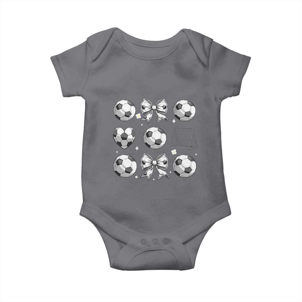 Game Day Coquette Aesthetic Baby Onesie Soccer Mom Gifts TS12 Charcoal Print Your Wear