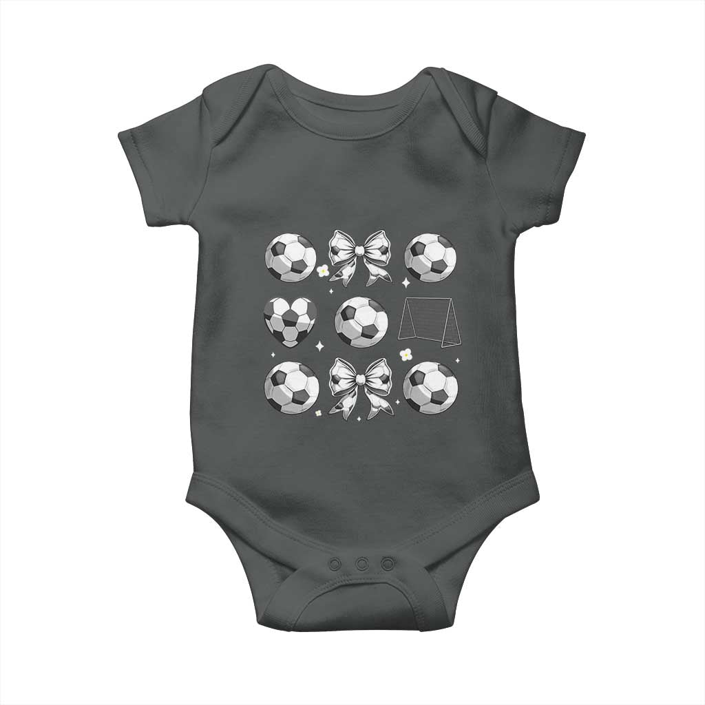 Game Day Coquette Aesthetic Baby Onesie Soccer Mom Gifts TS12 Dark Heather Print Your Wear