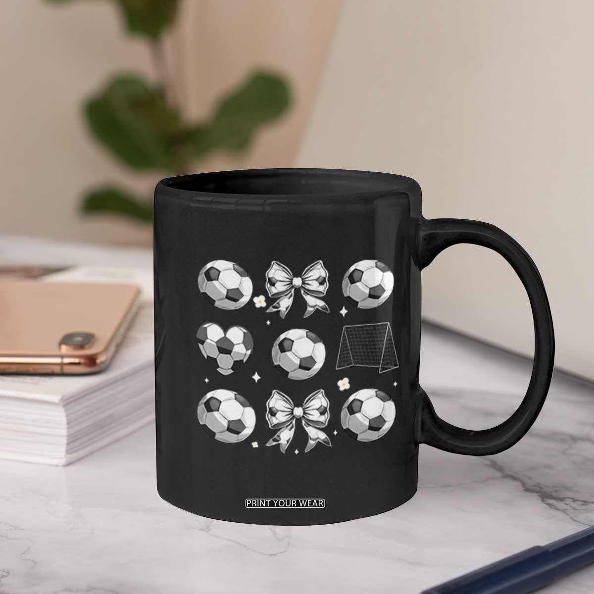 Game Day Coquette Aesthetic Coffee Mug Soccer Mom Gifts TS12 Print Your Wear