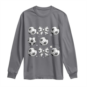 Game Day Coquette Aesthetic Long Sleeve Shirt Soccer Mom Gifts TS12 Charcoal Print Your Wear