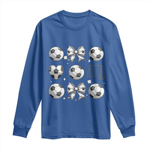 Game Day Coquette Aesthetic Long Sleeve Shirt Soccer Mom Gifts TS12 Royal Blue Print Your Wear