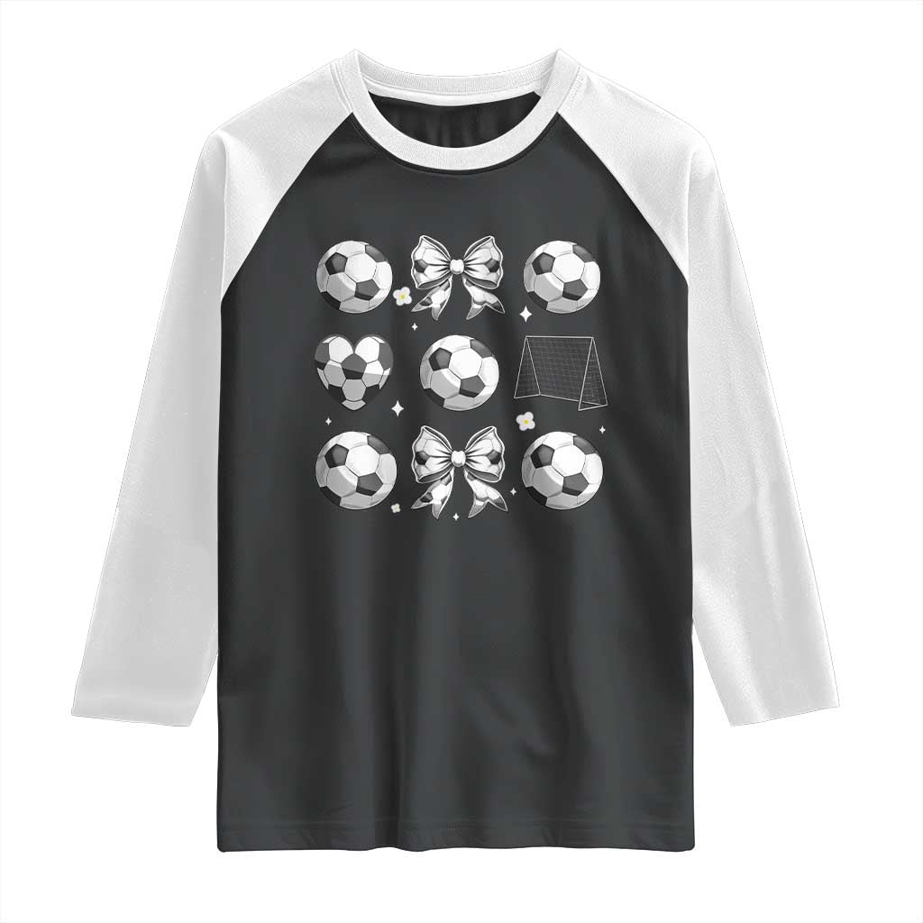 Game Day Coquette Aesthetic Raglan Shirt Soccer Mom Gifts TS12 Black White Print Your Wear