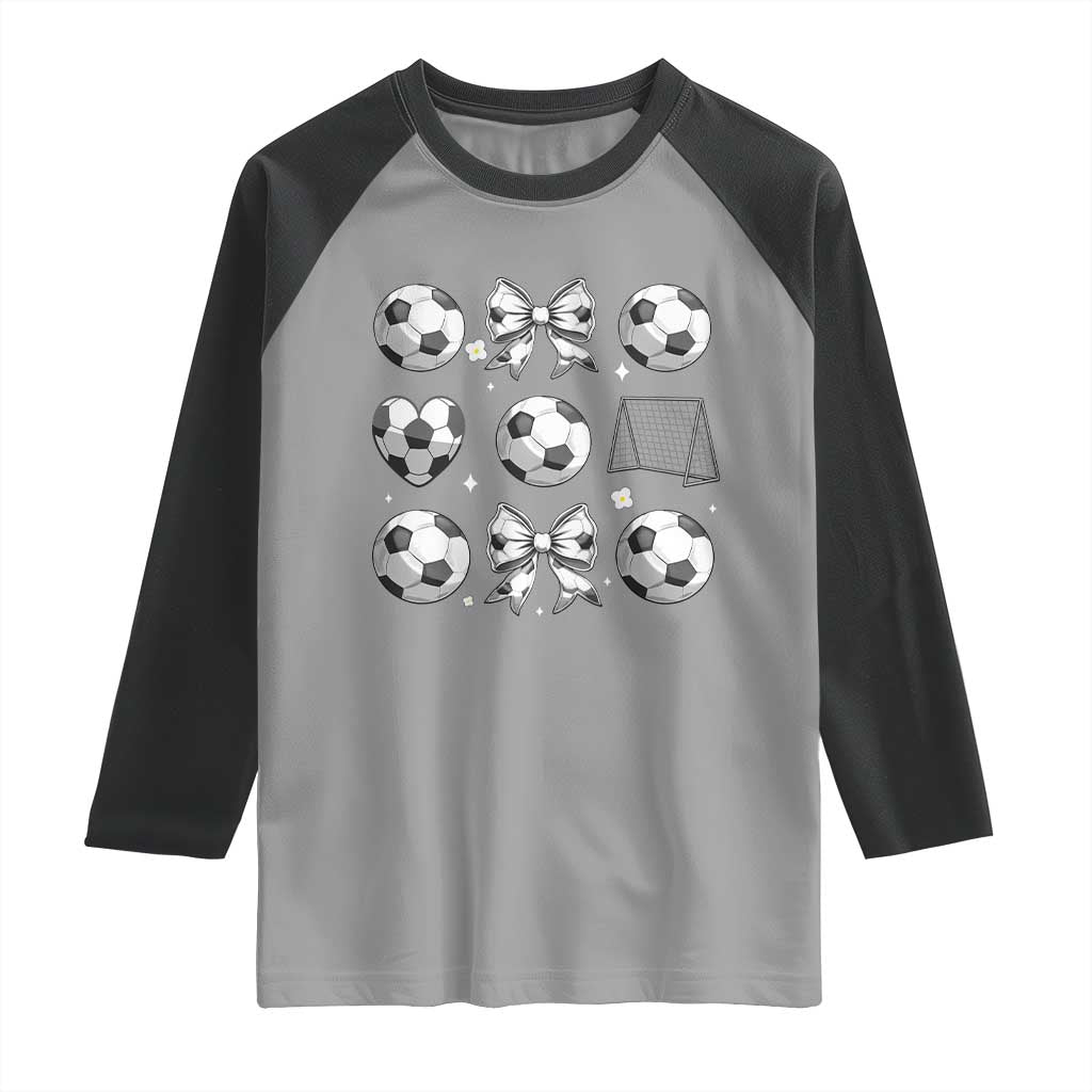 Game Day Coquette Aesthetic Raglan Shirt Soccer Mom Gifts TS12 Sport Gray Black Print Your Wear