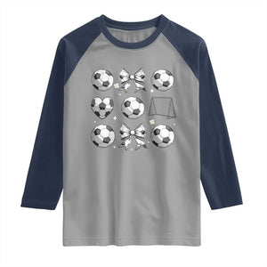 Game Day Coquette Aesthetic Raglan Shirt Soccer Mom Gifts TS12 Sport Gray Navy Print Your Wear