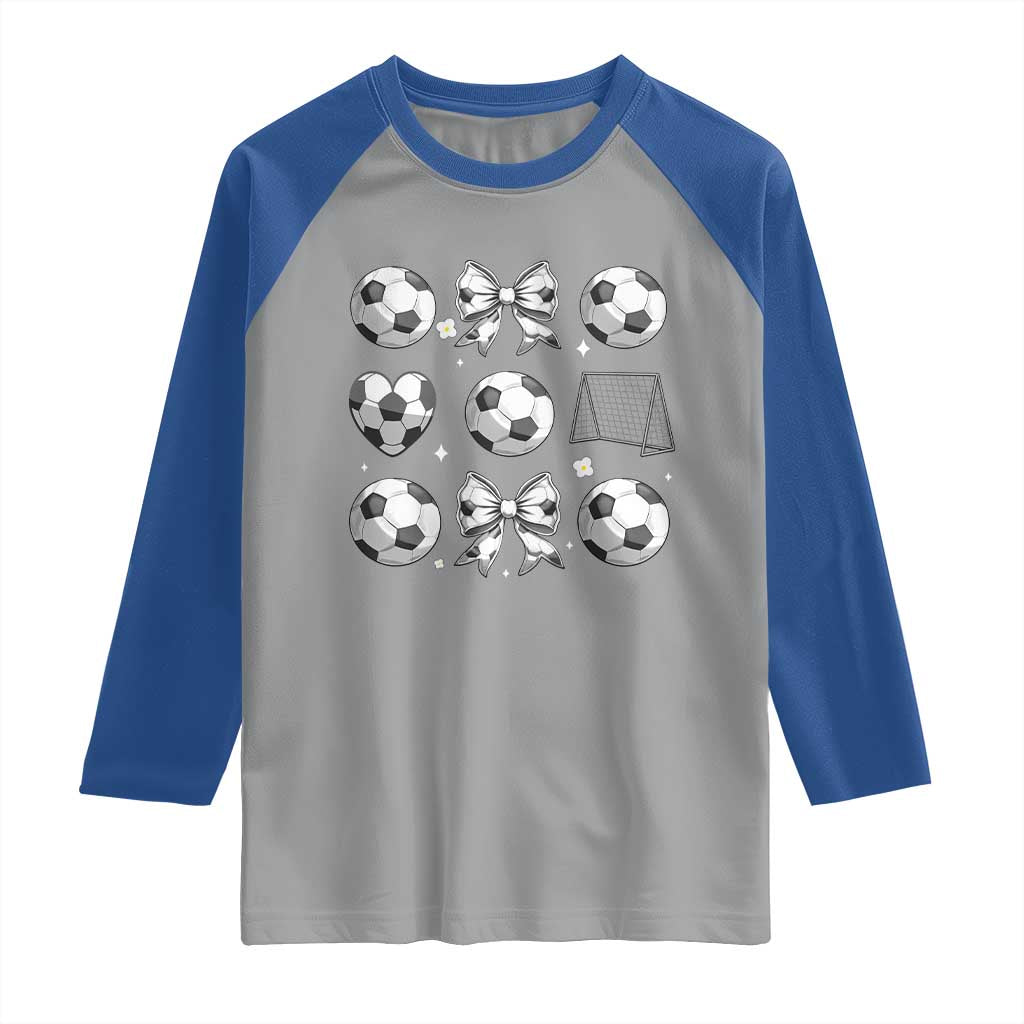 Game Day Coquette Aesthetic Raglan Shirt Soccer Mom Gifts TS12 Sport Gray Royal Print Your Wear