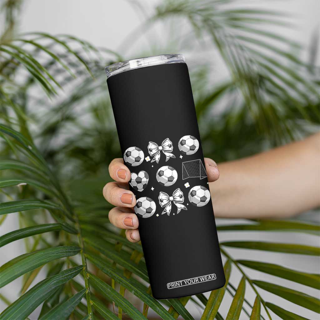 Game Day Coquette Aesthetic Skinny Tumbler Soccer Mom Gifts TS12 Print Your Wear