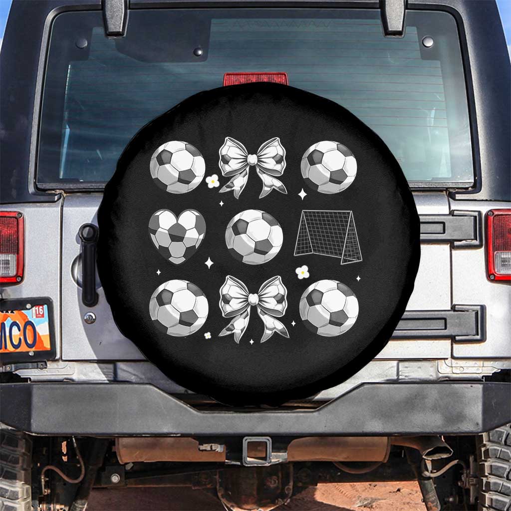 Game Day Coquette Aesthetic Spare Tire Cover Soccer Mom Gifts TS12 No hole Black Print Your Wear