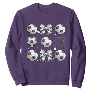 Game Day Coquette Aesthetic Sweatshirt Soccer Mom Gifts TS12 Purple Print Your Wear