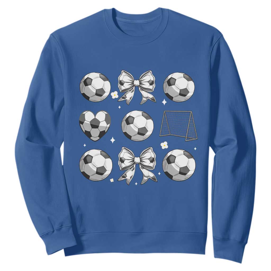 Game Day Coquette Aesthetic Sweatshirt Soccer Mom Gifts TS12 Royal Blue Print Your Wear