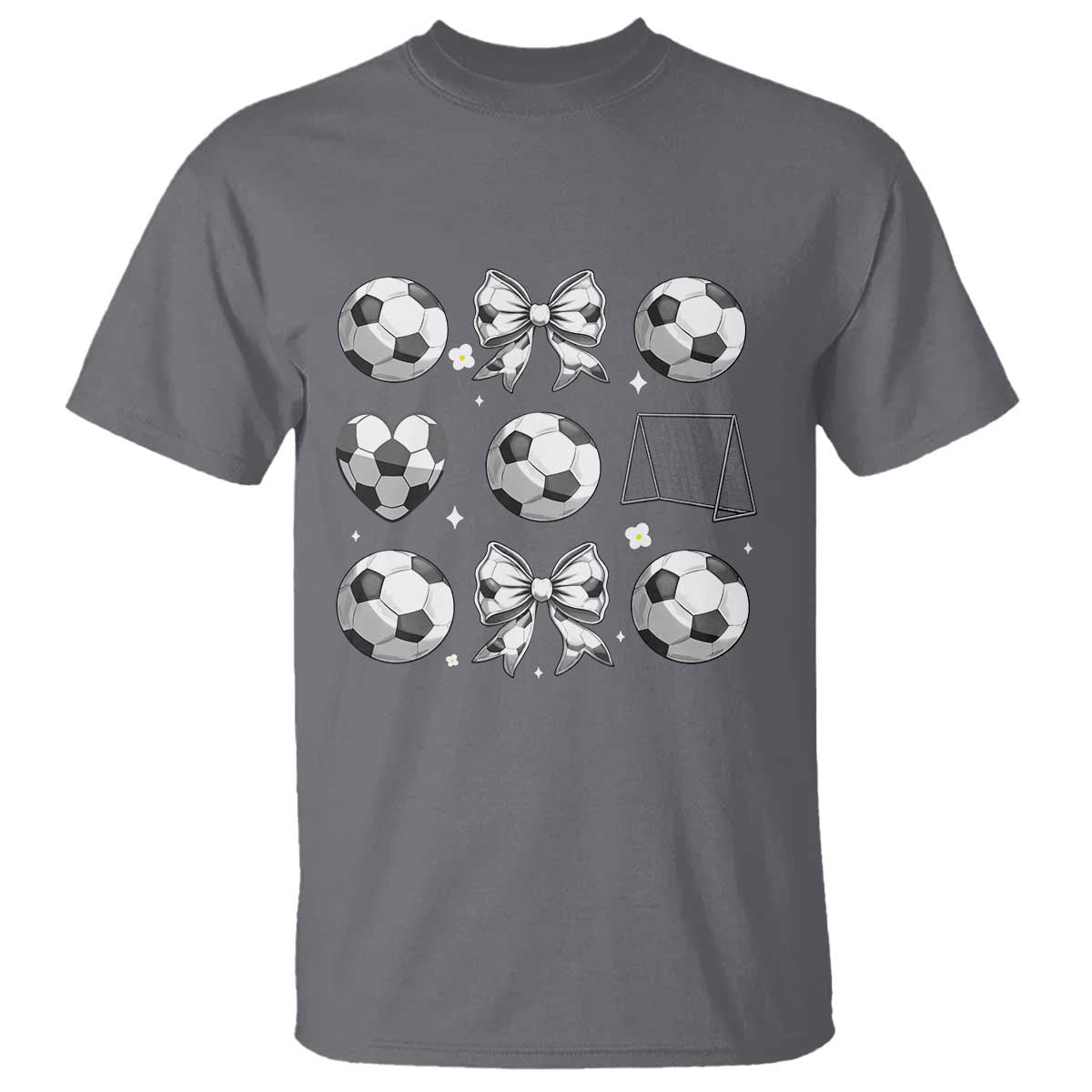 Game Day Coquette Aesthetic T Shirt Soccer Mom Gifts TS12 Charcoal Print Your Wear