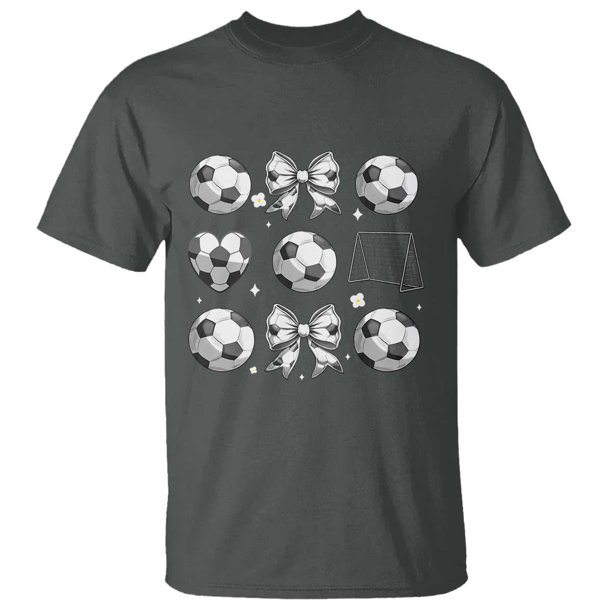 Game Day Coquette Aesthetic T Shirt Soccer Mom Gifts TS12 Dark Heather Print Your Wear