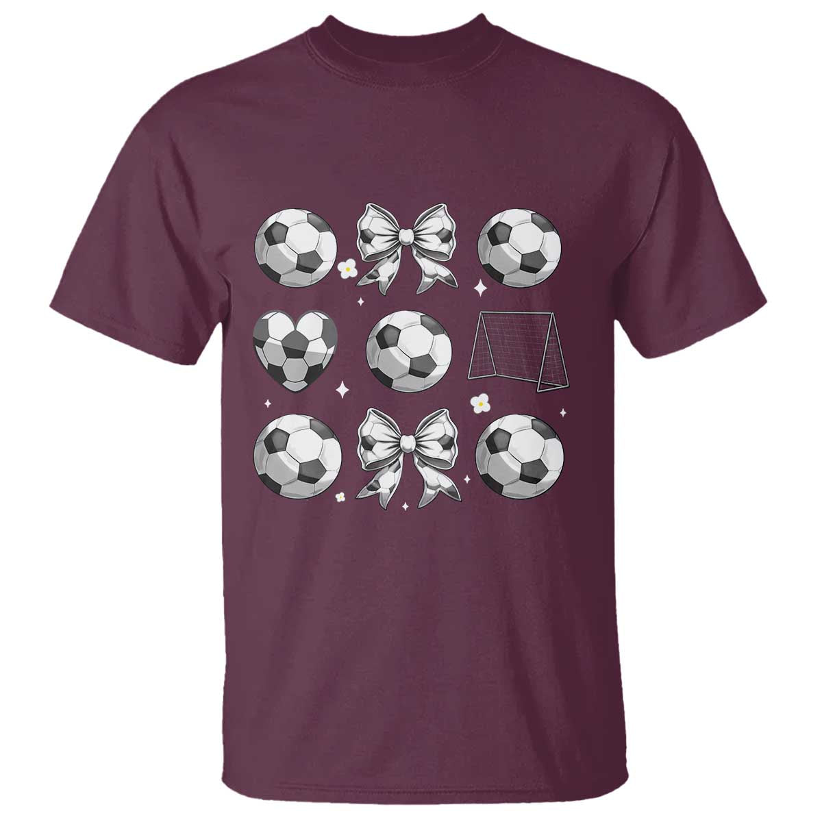 Game Day Coquette Aesthetic T Shirt Soccer Mom Gifts TS12 Maroon Print Your Wear