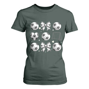 Game Day Coquette Aesthetic T Shirt For Women Soccer Mom Gifts TS12 Dark Forest Green Print Your Wear