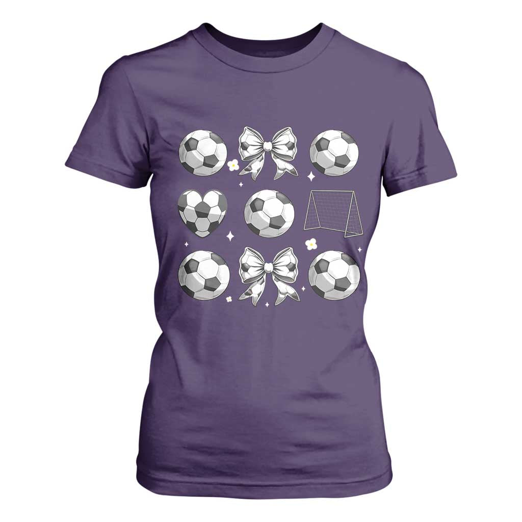 Game Day Coquette Aesthetic T Shirt For Women Soccer Mom Gifts TS12 Purple Print Your Wear