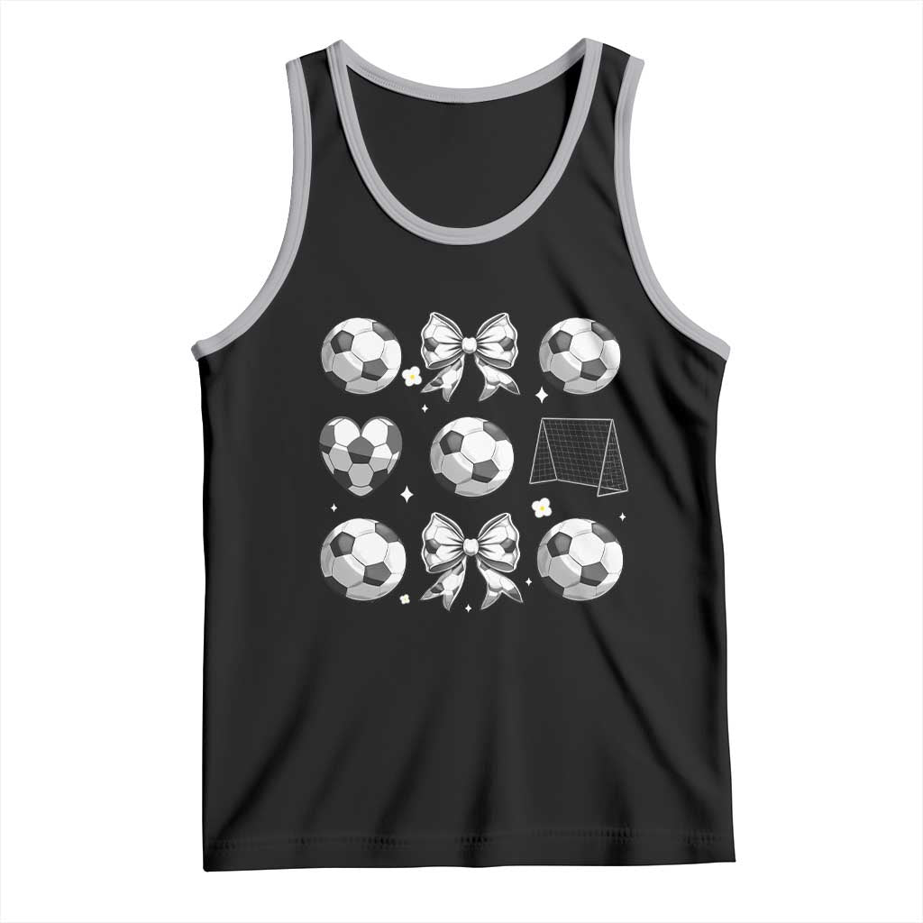 Game Day Coquette Aesthetic Tank Top Soccer Mom Gifts TS12 Black Athletic Heather Print Your Wear