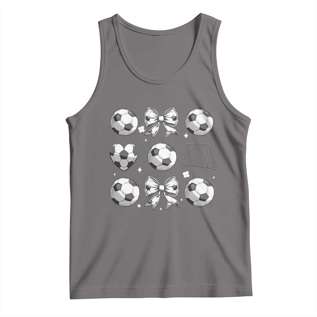 Game Day Coquette Aesthetic Tank Top Soccer Mom Gifts TS12 Deep Heather Print Your Wear
