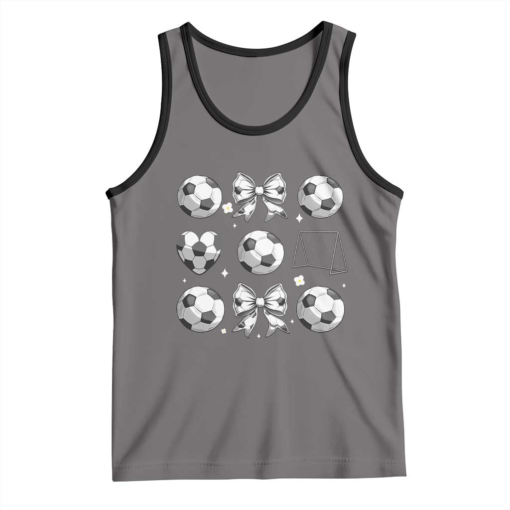 Game Day Coquette Aesthetic Tank Top Soccer Mom Gifts TS12 Deep Heather Black Print Your Wear
