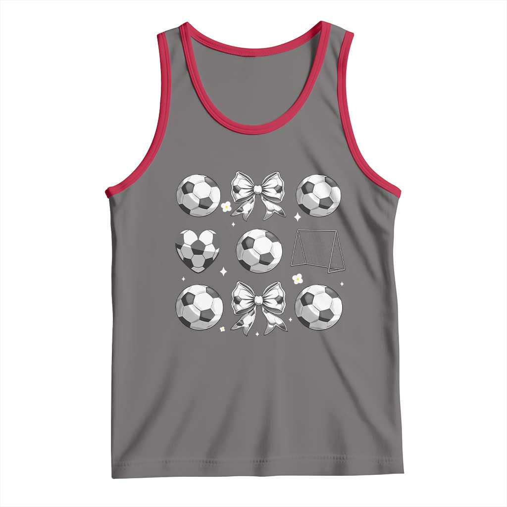 Game Day Coquette Aesthetic Tank Top Soccer Mom Gifts TS12 Deep Heather Red Print Your Wear