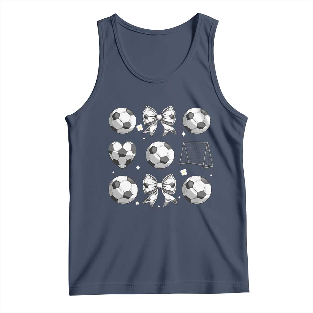Game Day Coquette Aesthetic Tank Top Soccer Mom Gifts TS12 Navy Print Your Wear
