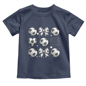Game Day Coquette Aesthetic Toddler T Shirt Soccer Mom Gifts TS12 Navy Print Your Wear