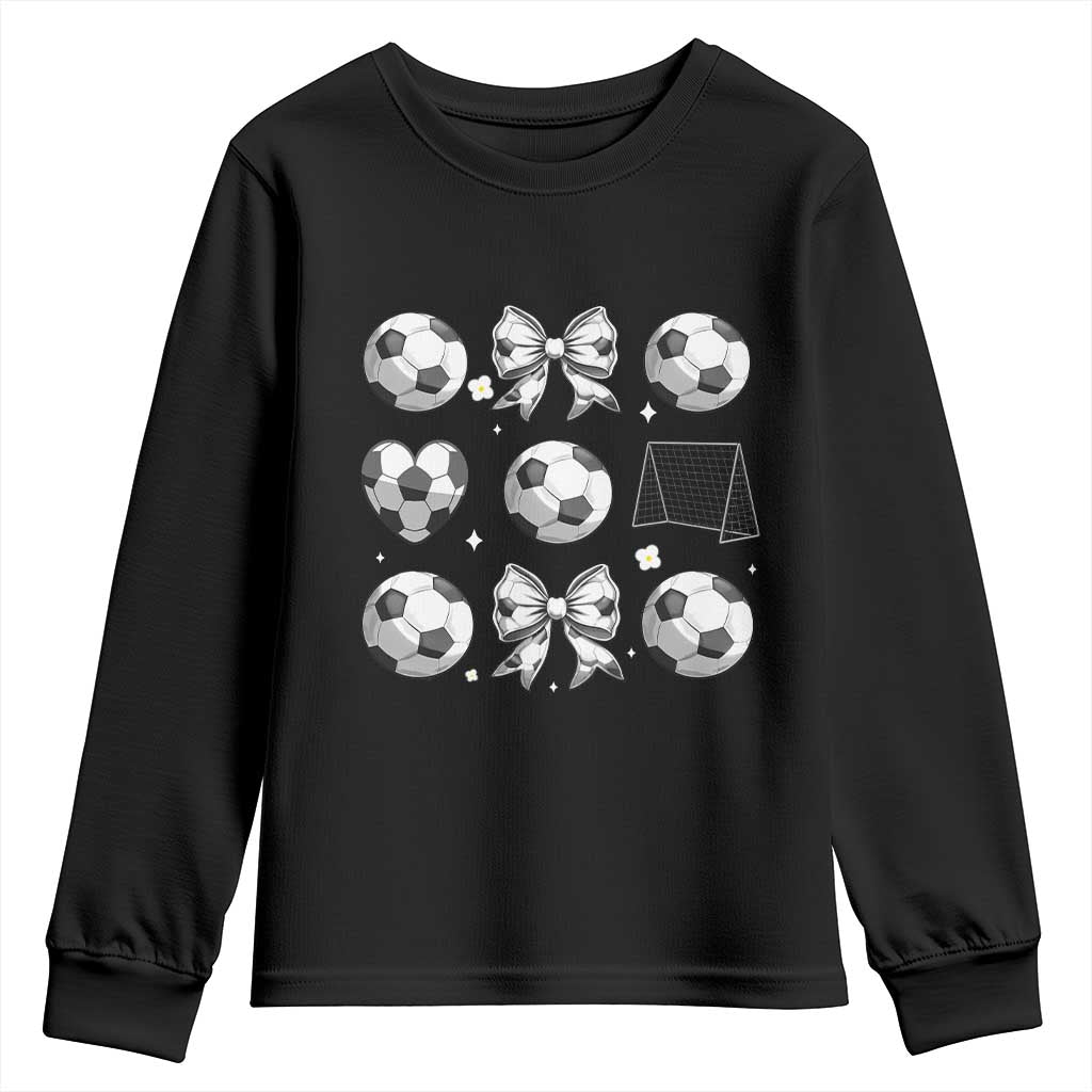 Game Day Coquette Aesthetic Youth Sweatshirt Soccer Mom Gifts TS12 Black Print Your Wear