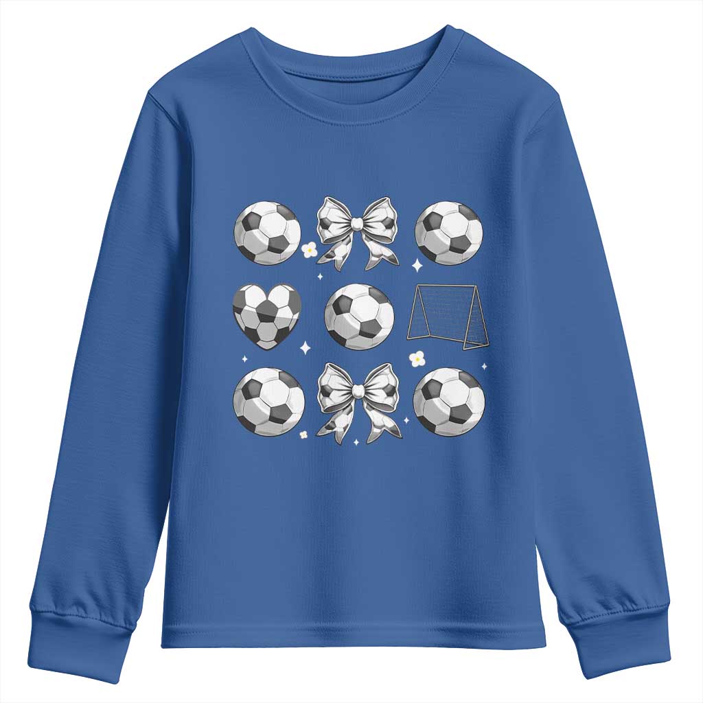 Game Day Coquette Aesthetic Youth Sweatshirt Soccer Mom Gifts TS12 Royal Blue Print Your Wear