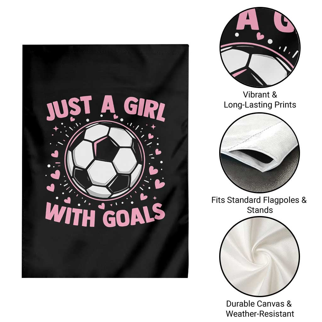 Just A Girl With Goals Garden Flag Soccer Player Girl TS12 Print Your Wear