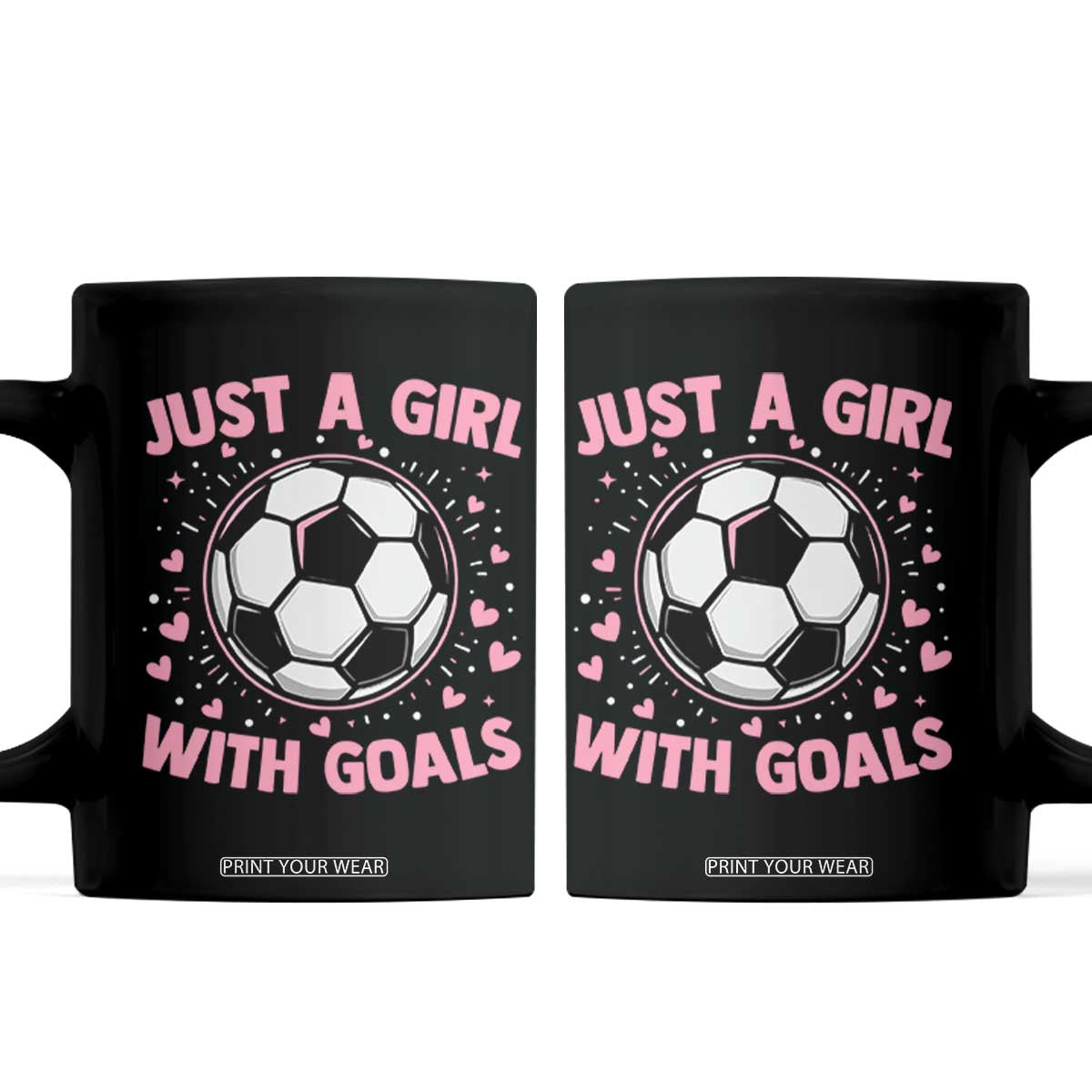 Just A Girl With Goals Coffee Mug Soccer Player Girl TS12 Black Print Your Wear
