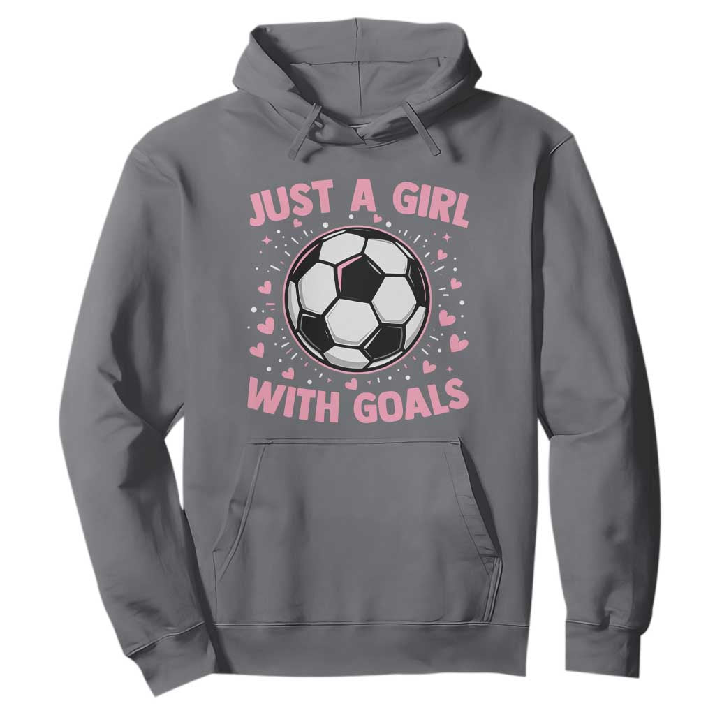 Just A Girl With Goals Hoodie Soccer Player Girl TS12 Charcoal Print Your Wear