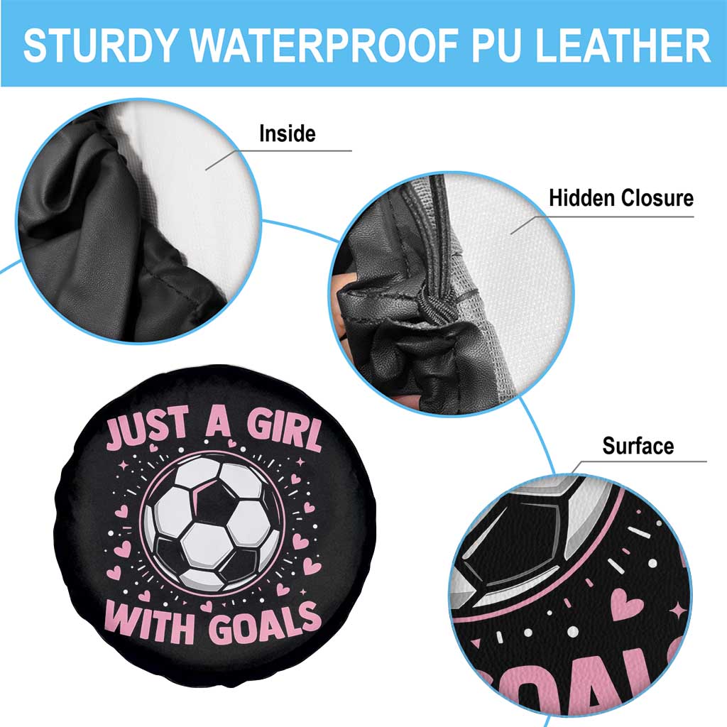 Just A Girl With Goals Spare Tire Cover Soccer Player Girl TS12 Print Your Wear