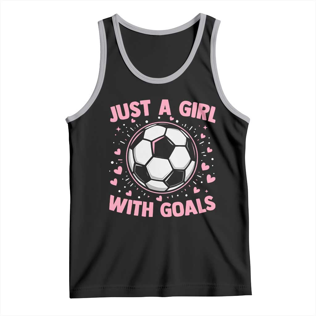 Just A Girl With Goals Tank Top Soccer Player Girl TS12 Black Athletic Heather Print Your Wear
