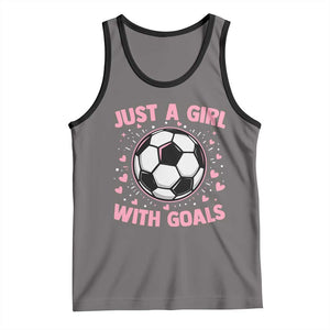 Just A Girl With Goals Tank Top Soccer Player Girl TS12 Deep Heather Black Print Your Wear