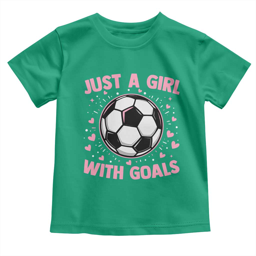 Just A Girl With Goals Toddler T Shirt Soccer Player Girl TS12 Irish Green Print Your Wear