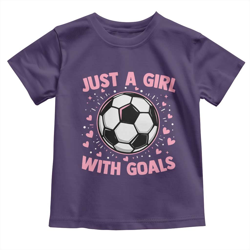 Just A Girl With Goals Toddler T Shirt Soccer Player Girl TS12 Purple Print Your Wear