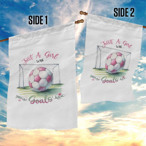Just A Girl With Goals Garden Flag Soccer Gift For Her TS12 Print Your Wear