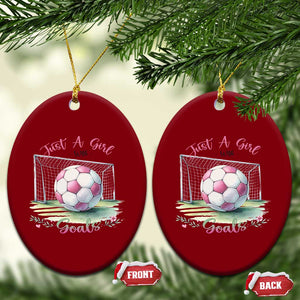 Just A Girl With Goals Ceramic Ornament Soccer Gift For Her TS12 Print Your Wear