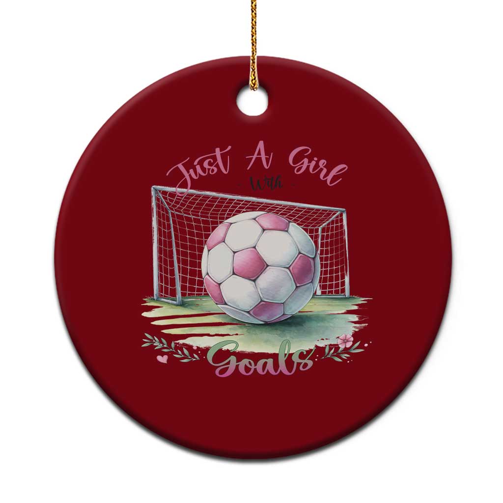 Just A Girl With Goals Ceramic Ornament Soccer Gift For Her TS12 1pc Red Print Your Wear