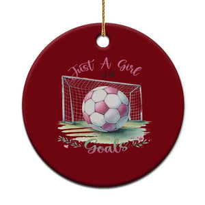 Just A Girl With Goals Ceramic Ornament Soccer Gift For Her TS12 1pc Red Print Your Wear