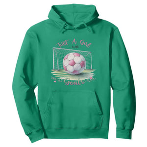 Just A Girl With Goals Hoodie Soccer Gift For Her TS12 Irish Green Print Your Wear