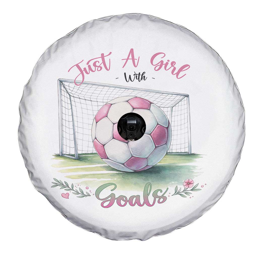 Just A Girl With Goals Spare Tire Cover Soccer Gift For Her TS12 Print Your Wear