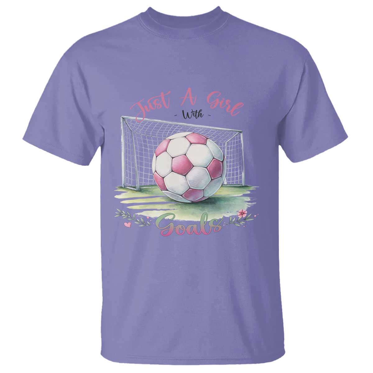 Just A Girl With Goals T Shirt Soccer Gift For Her TS12 Violet Print Your Wear