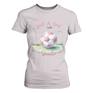 Just A Girl With Goals T Shirt For Women Soccer Gift For Her TS12 Ice Gray Print Your Wear